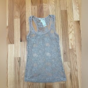Bozzolo Lace Tank Top in Taupe